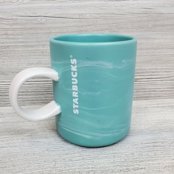 Starbucks teal and white coffee mug - Picture 7 of 7